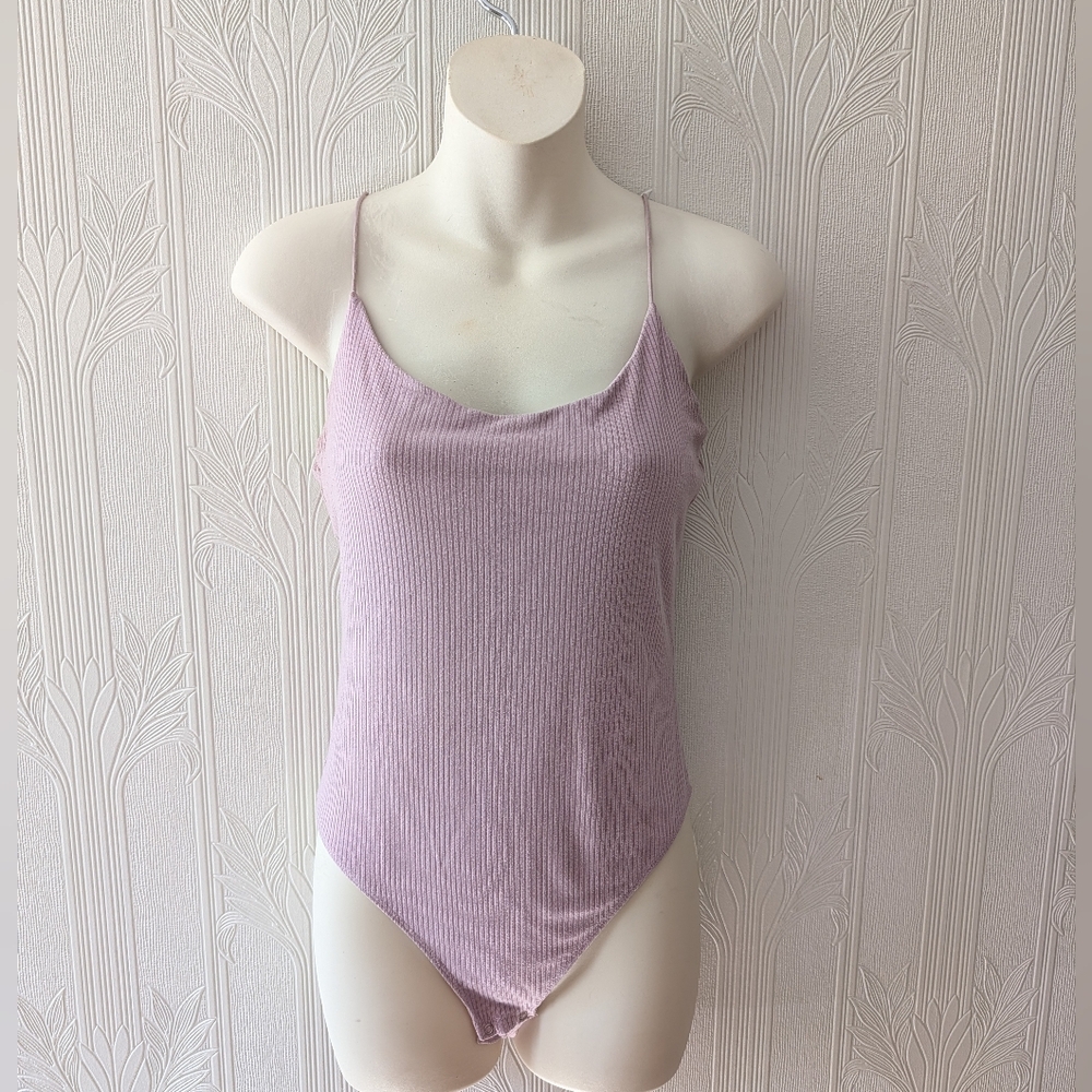 Garage Light Purple Ribbed Bodysuit
